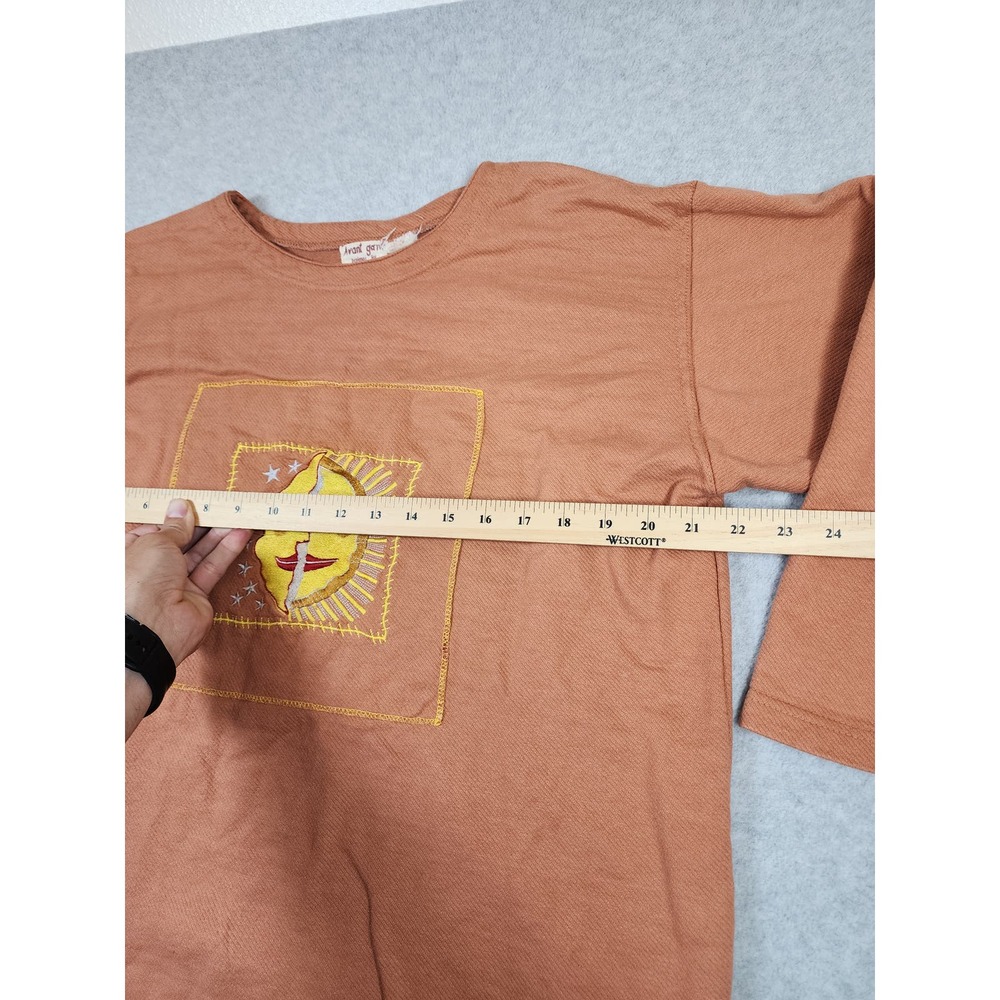 Avant Garde Designed by D.D.Y.C. Terracotta‎ Long Sleeve Moon/Sun Top Size XL - Picture 8 of 8